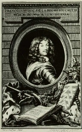 Bildnis des französischen Moralist Herzog Francois (VI) von la Rochefoucauld
