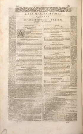 Liber Qvadragesimvsqvartvs. De Exceptionibvs, Praescriptionibus, & praeiudiciis.