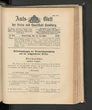 No. 304, 14. Dezember 1916