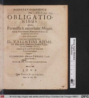 Disputatio Iuridica De Obligationibus