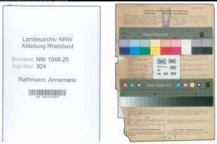 Entnazifizierung Annemarie Rathmann , geb. 12.12.1886 (Angestellte)