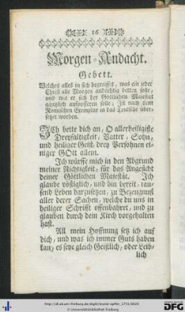 Morgen-Andacht.
