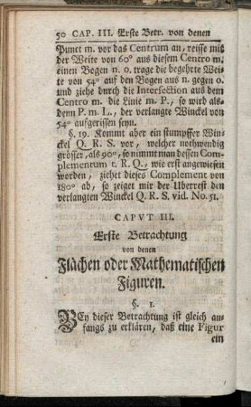 Caput III. Erste Betrachtung - Fünffte Betrachtung.