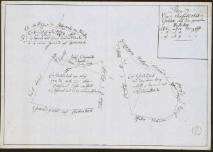 o. Gesamttitel [Konzept aus dem Kartenwerk des Lieutenant des Ingenieurs Edlinger über kurfürstliche Amtsgründe in der Herrschaft Wiesensteig]: "Plan 3 von 3 churfürstl(ichen) Amtsgründen auf dem sogenan(n)ten Wasserberg (Litera E-G)"