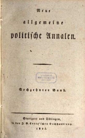 Neue allgemeine politische Annalen. 16. 1825