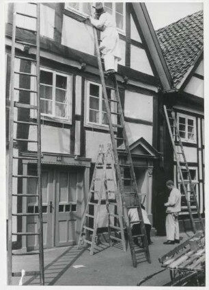 Restaurierung des Fachwerkhauses. Detmold. Krumme Str. 46. Papierabzug