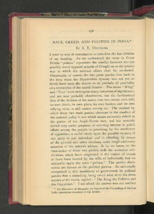 Race, Creed, and Politics in India.