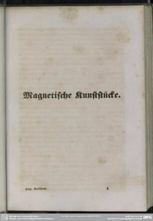 Magnetische Kunststücke