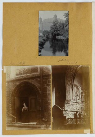 Schloss Heilsberg: Ansicht, Ansicht Portal, Innenansicht (aus: Skizzen- und Fotoalbum 20)
