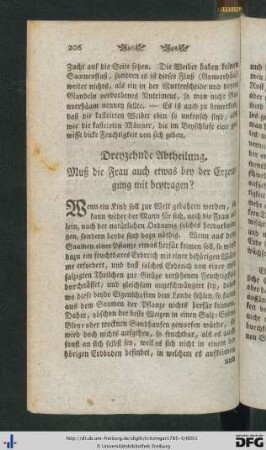 Muß die Frau auch etwas bey der Erzeugung mit beytragen?