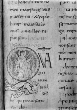 Psalter von Corbie — Initiale Q zu Psalm 72, Folio 64 recto