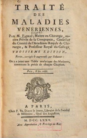 Traité des maladies vénériennes