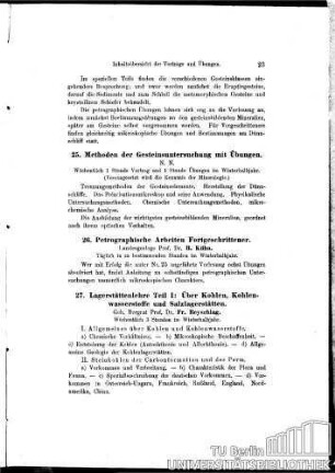 26. Petrographische Arbeiten Fortgeschrittener