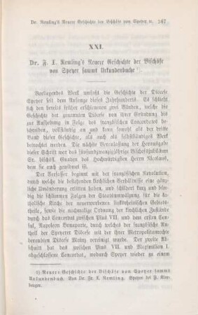 367-377 Dr. F. X. Remling's Neuere Geschichte der Bischöfe von Speyer sammt Urkundenbuche