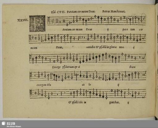 XXVIII. Manchicourt, Pierre de: Paratum cor meum Deus