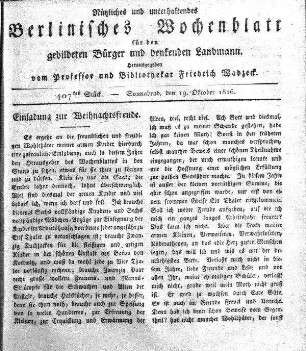 407tes Stueck, 19. Oktober 1816