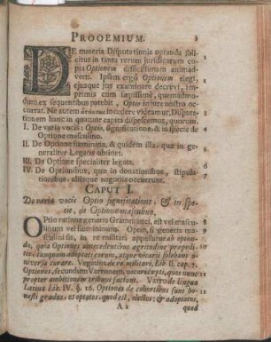 Caput I. De varia vocis Optio significatione, & in specie, de Optione masculino.