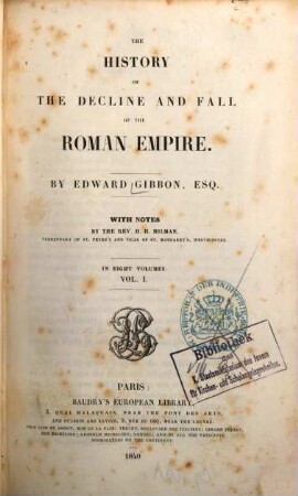 The history of the decline and fall of the Roman Empire, 1