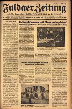 Ausgabe vom Donnerstag, den 24. November 1938.