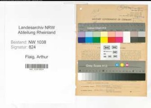 Entnazifizierung Arthur Flaig , geb. 15.06.1909 (Drogist)