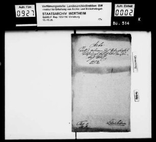 Gesuch des Virneburger Amtmanns Johann Peter Frohn um Belehnung mit der Herrschaft Wasenbach.