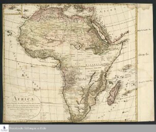 Africa : nach Robert Vaugondy, Rennell's und Sotzmann's Skizze des nördlichen Theils von Africa, nach den Geographischen Nachrichten welche die Africanische Gesellschaft gesammelt hat, Robert Sayer, Lemprier, Sparrmann, Bruce, Niebuhr, Robert, Dapres &. entworfen und herausgegeben im Jahre 1794