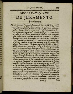 Dissertatio XVII. De Juramento.