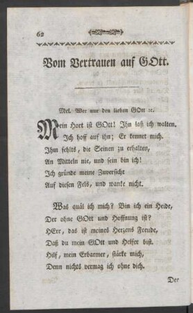 Vom Vertrauen auf Gott