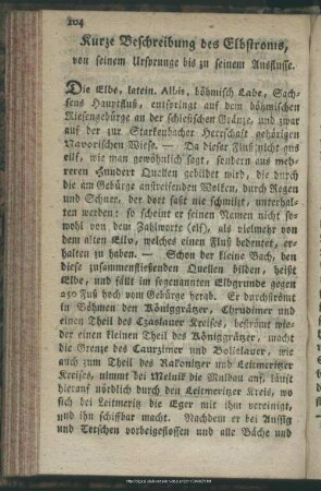 Kurze Beschreibung des Elbstroms