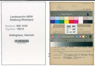 Entnazifizierung Heinrich Kellinghaus , geb. 03.09.1920 (Steiger)