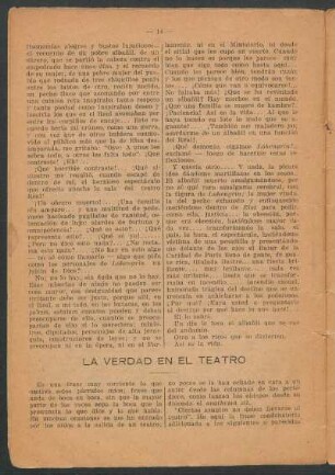 La verdad en el teatro