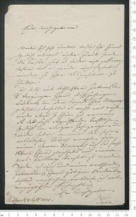 Brief von Johann Friedrich von Cotta von Cottendorf an Adelbert von Chamisso