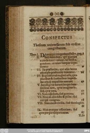 Conspectus Thesium universarum sub ordine congestarum.