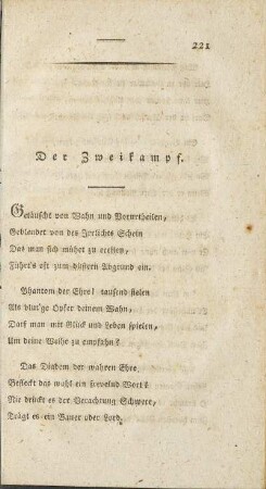 Der Zweikampf.