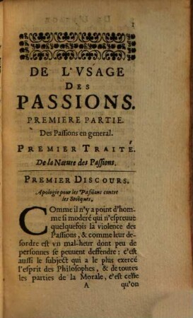 De l'usage des passions