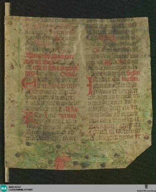 Missale, Fragment - Cod. Karlsruhe 1408