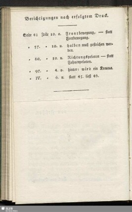 Berichtigungen nach erfolgtem Druck