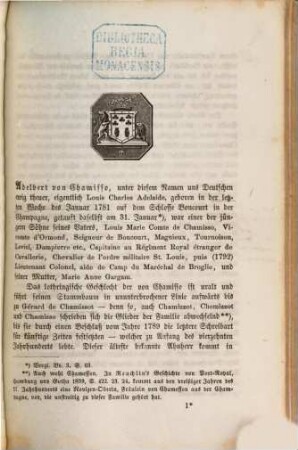 Adelbert von Chamisso's Werke, 5. Leben und Briefe : erster Theil