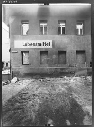 Meißen-Altstadt, Jüdenbergstraße 1. Wohnhaus mit Laden (E. 19. Jh.). Straßenfront (Teilansicht)