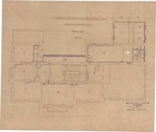 Landbauamt München; München; Prinz-Carl-Palais, Umbauten - Heißwasseranlage (Grundriss OG)