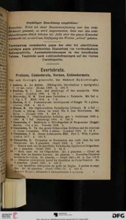 Evertebrata (Nr. 1-300)