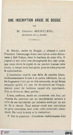 Sér. 4: Une inscription arabe de Bougie