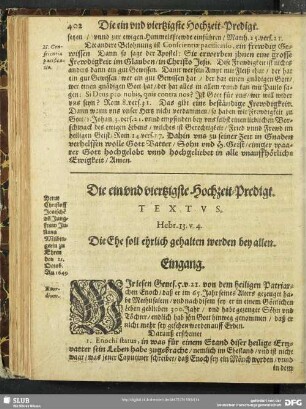 Die ein und viertzigste Hochzeit-Predigt