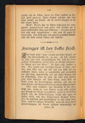 Hunger ist der beste Koch