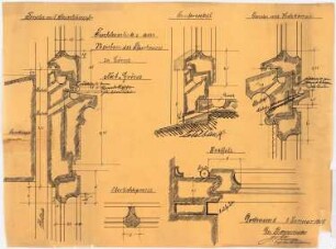 St. Liborius (mit Pfarrhaus), Dortmund-Körne: Pfarrhaus, Details zu Tischlerarbeiten an den Fenstern 1:1