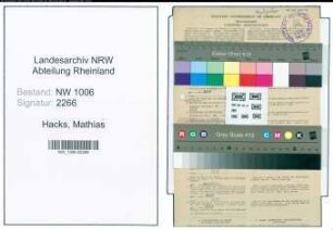 Entnazifizierung Mathias Hacks , geb. 28.09.1888 (Haendler)