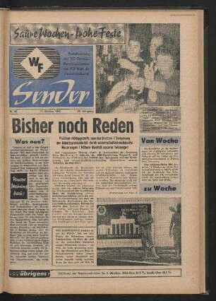 Betriebszeitung 'WF-Sender', Nr.40/1962 (11. Oktober 1962)