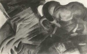 Marc, Franz. Pferd. Studie zu Pferd rechts der Großen Blauen Pferde. Aquarell. Um 1912