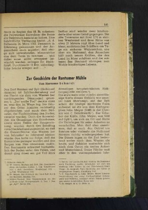 Zur Geschichte der Rantumer Mühle