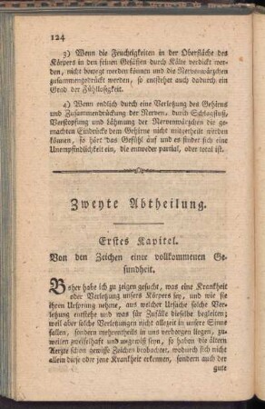 Erstes Kapitel. Von den Zeichen einer vollkommenen Gesundheit